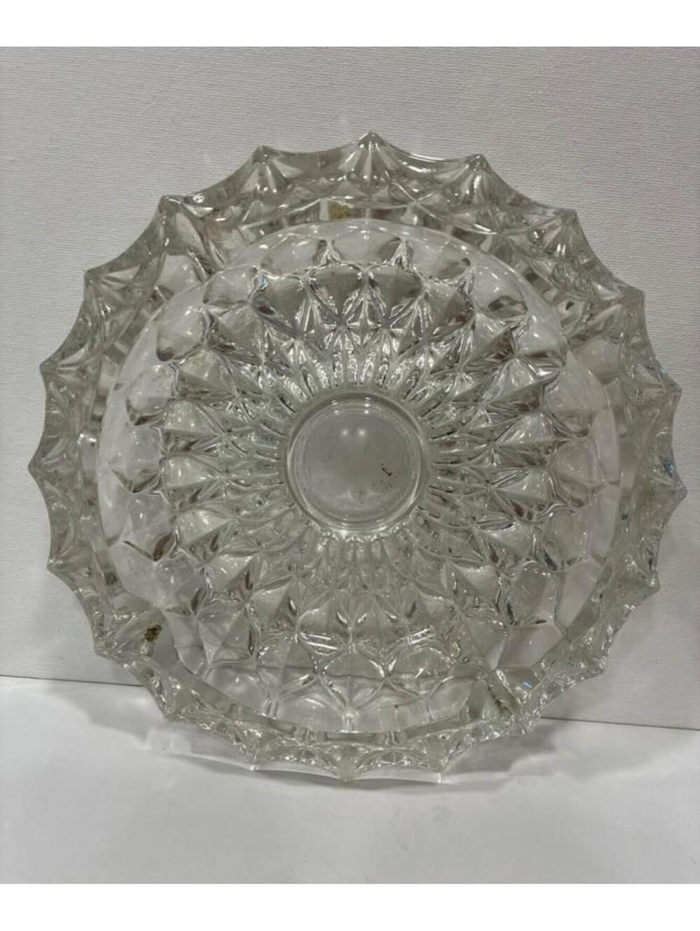 Cool Decorative Crystal Glass Diamond Cut Ashtray Dish